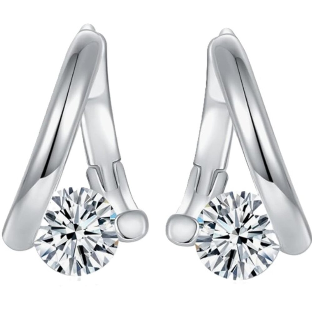 Lymphatic Germanium Magnetology Drainage Silver Electro-Plated Hoop Earrings